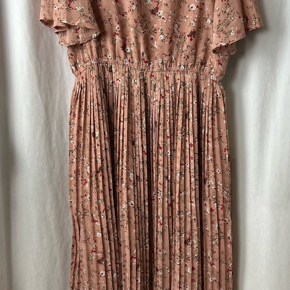 New Hayden Lisa Angeles Size L ditsy floral pleated maxi cottage dress prairie - Picture 2 of 6